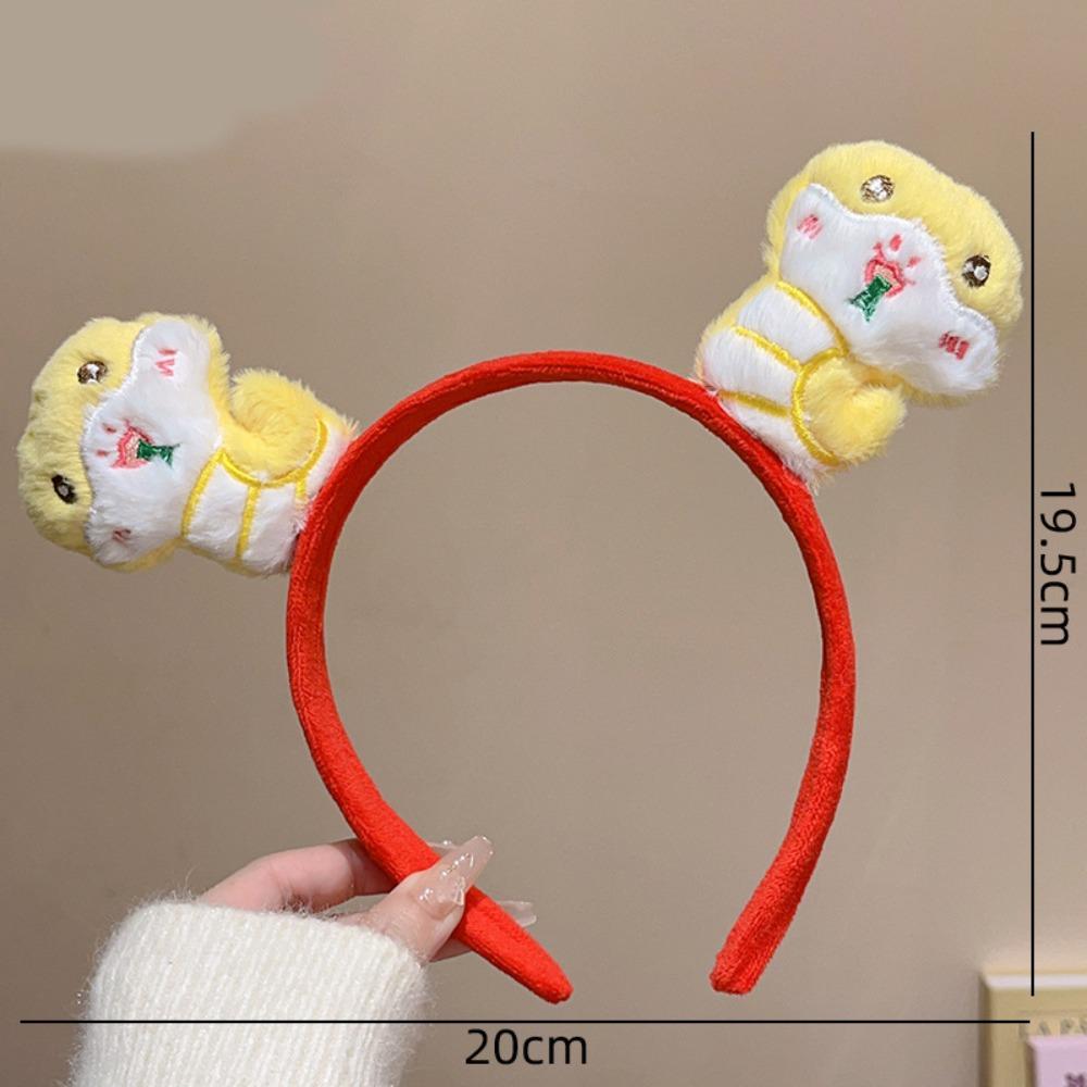 Hairpin New Year Pendant Red Hairband Plush Snake Year Headband Cute New Year Headdress  Prom Props