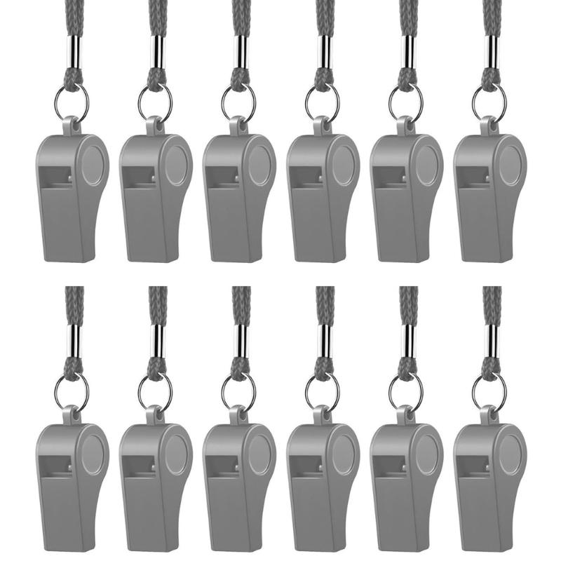12Pcs Sports and Football Whistles Referee Whistle with Lanyard Loud Crisp Sound Whistle for Basketball Volleyball Games