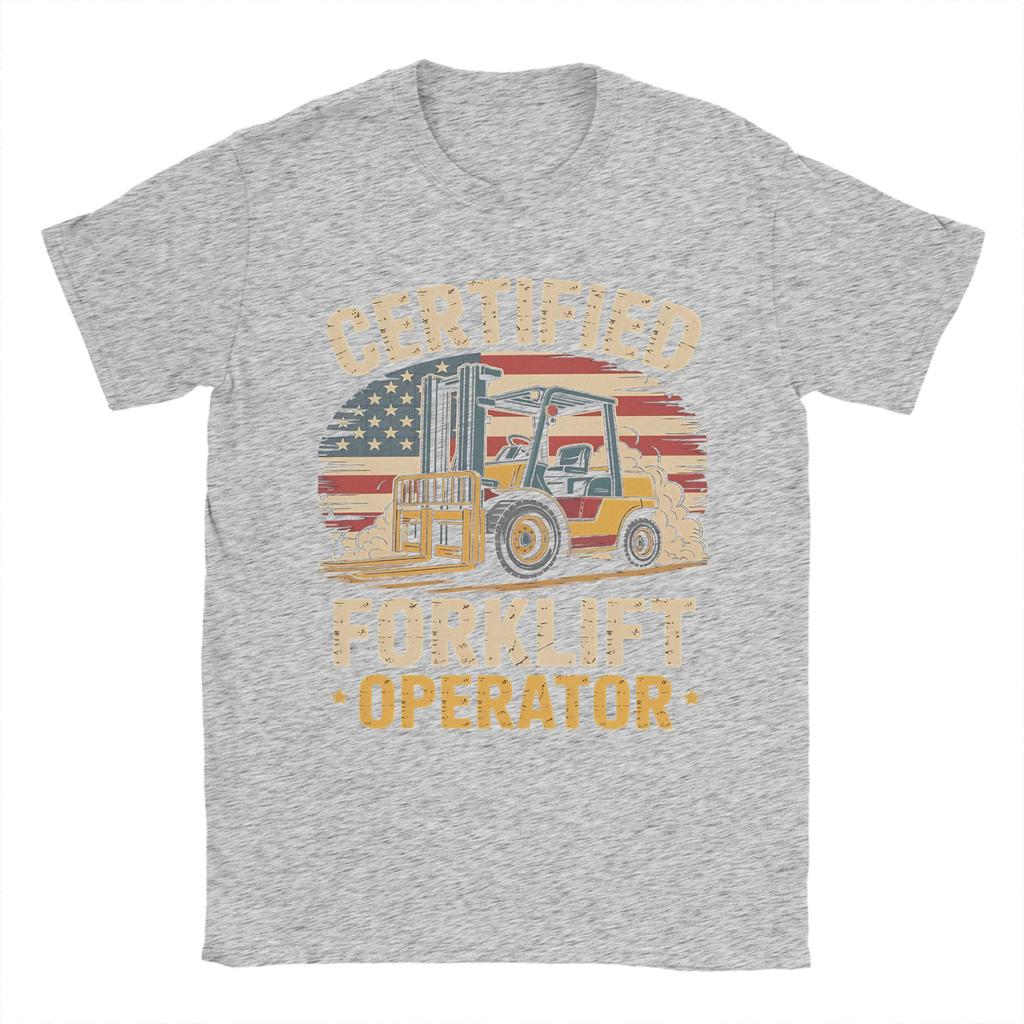 Unisex Women Graphic Printing Forklift Certified Funny Forklift Driver Operator T Shirt Tee 100 Cotton Tshirts Clothing