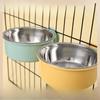 Miao Xin Bao Dog Cage Hanging Fixed Dog Bowl, Dog Cage with Stainless Steel Inner Liner, Pet Hanging Bowl