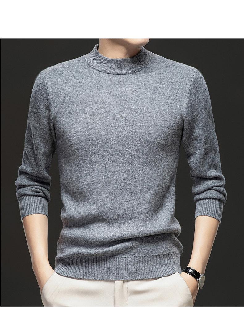 Men's 2025 Autumn/Winter Knitwear: Velvet-Lined, High Collar Sweater