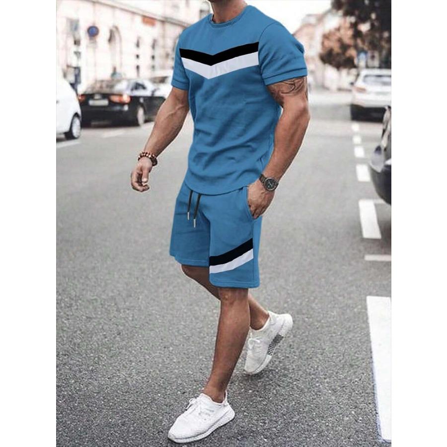Men's T-shirt And Shorts Set Summer Men's Top Everyday Casual Men's Oversized T-shirt Outdoor Street Fashion Men's Sports Shorts