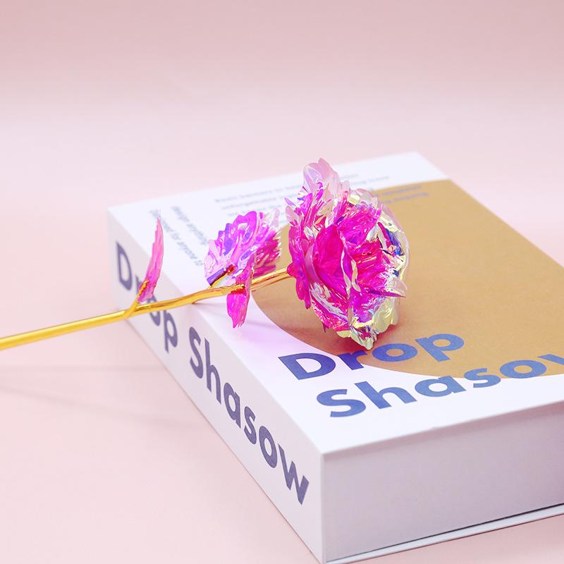 24k Colorful Gold Foil Simulated Rose - Perfect for Mother s Day, Valentine s, Teacher s Day, Birthday & Qixi Festival