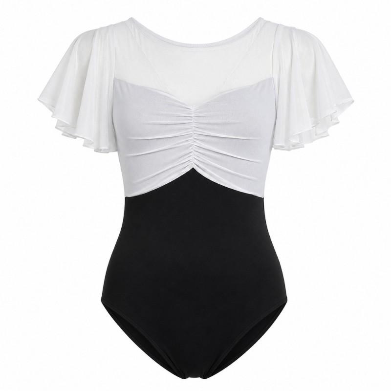 Womens Ballet Leotard With Fly Sleeves Dance Practice Classical Modern Contemporary Training