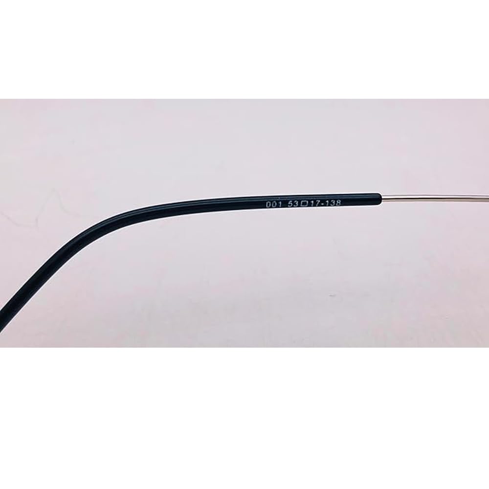 RSINC RimLess frame/eyeglass/Spectacle, Optical, Titanium For Men And Women, Slim Silver Black 001 53-17-138 (IB-2) M1 Viacos 001 Silver Black | IB 2