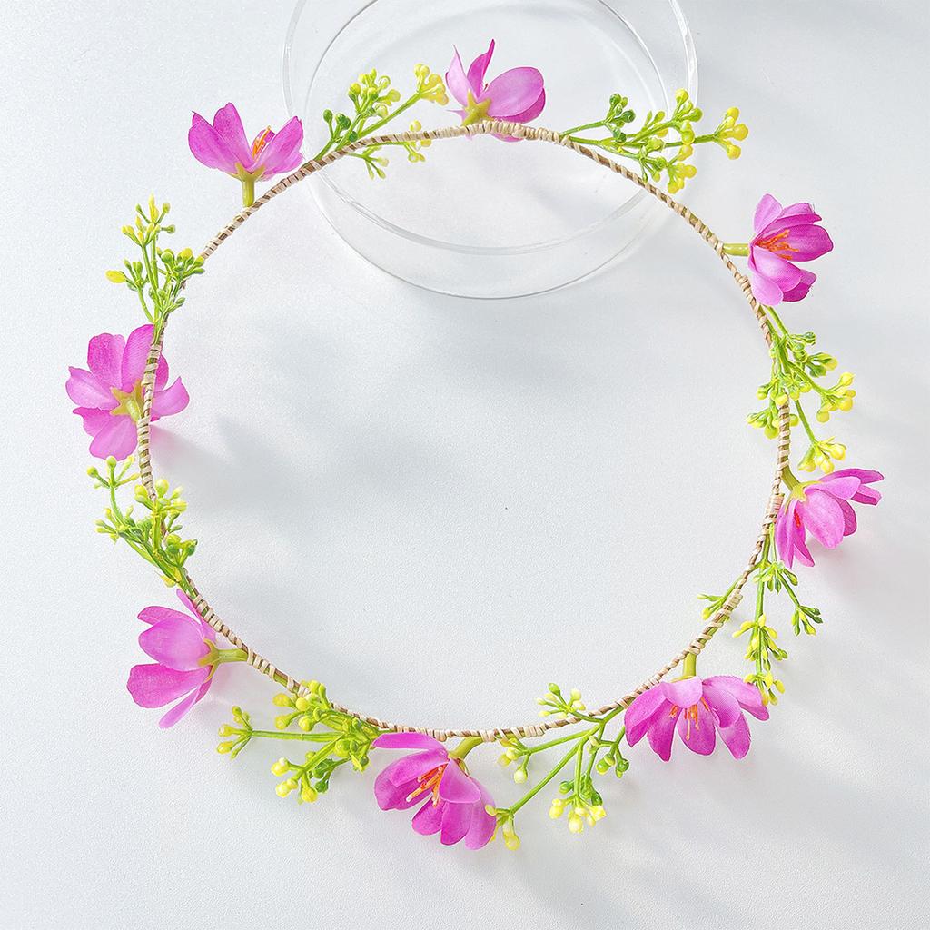 Tiara de Flores Rústica Elegante para Mulheres Acessórios de Cabelo Postiços para Festas ao Ar Livre e Ocasião Romântica