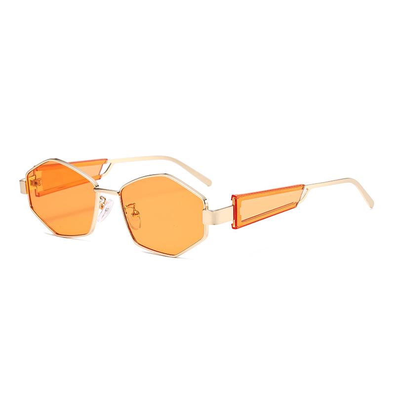 

Fashionable Retro Polygonal Sunglasses, Narrow-framed Irregular Sunglasses, Uv-protective Personalized Glasses 2425 помаранчевий