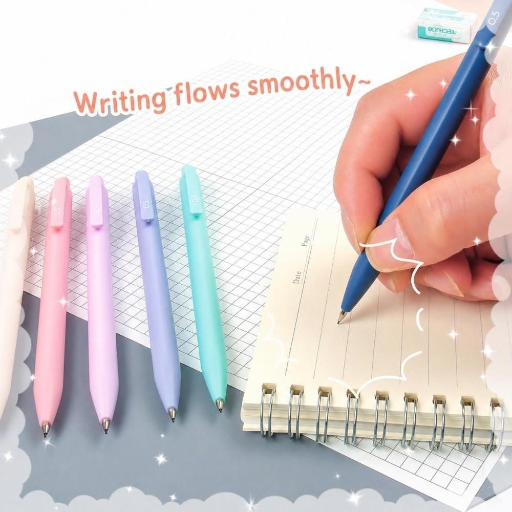 6/12pcs Triangular Barrel Mechanical Pencils Morandi Click Propelling Pencils Students Gift