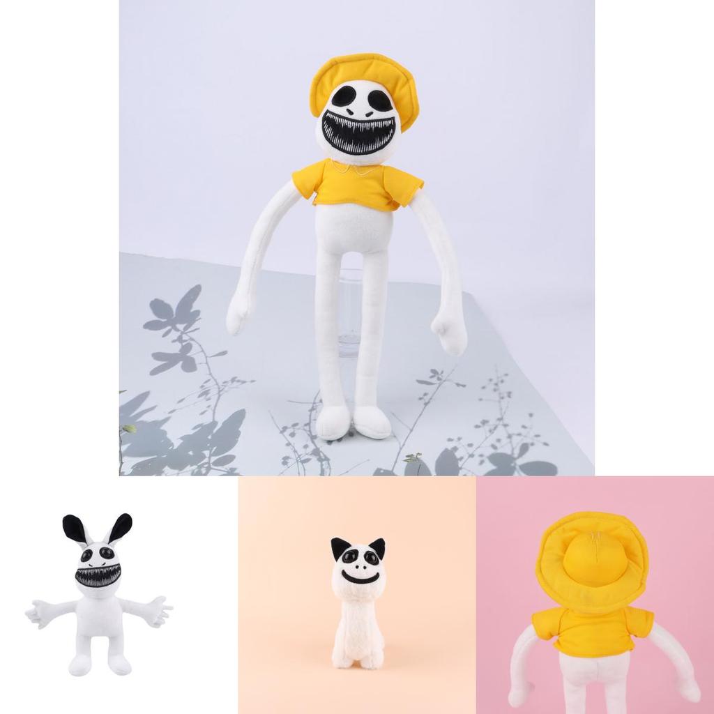 Zoonomaly Peluche Gardien de Zoo Parc Animalier Exceptionnel Poupée en Peluche Courte Personnage de Dessin Animé Autre Coton PP Personnalisé Blanc Jaune 48*7*40cm