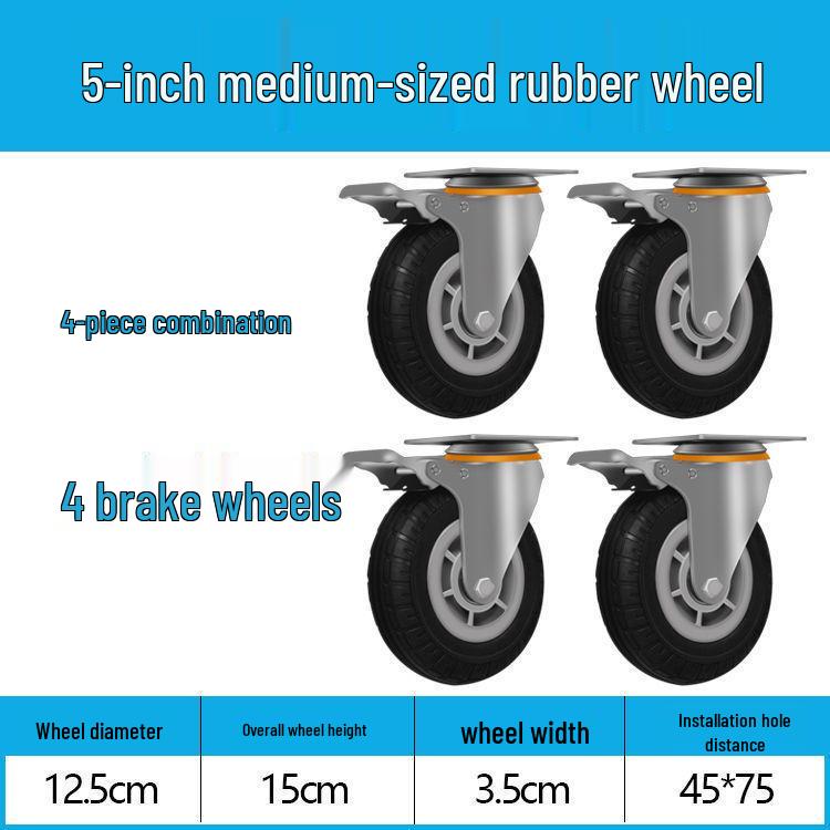 Heavy Duty Silent Swivel Caster Wheels (2-8 Inch) for Trolleys and Small Hand Trucks