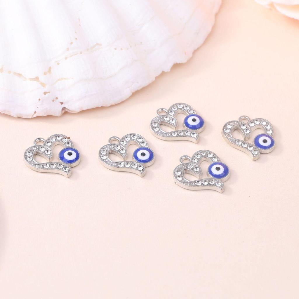 Rhinestone Devil Heart Eye Pendant for DIY Jewelry, Earrings, Necklace