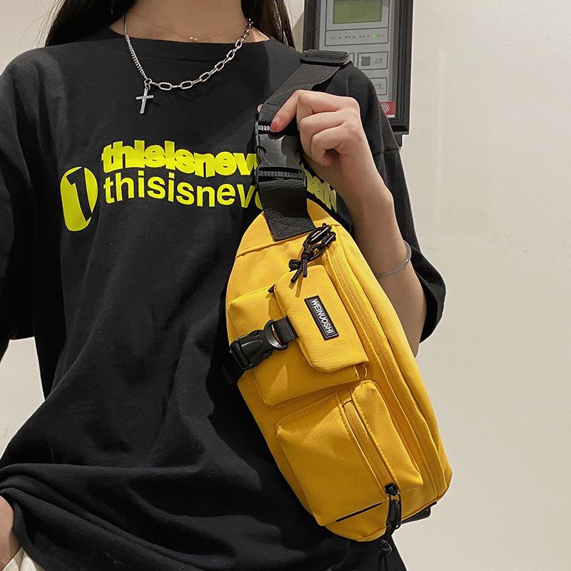Chest Bag for Women's Waist Bag Sports Riding Breasts Multi pocket Men's Travel Light Bag One Shoulder Crossbody Bag