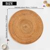 Versatile Handwoven Rattan Placemats,Round Wicker Table Mats, Natural Woven Placemats For Dinner Table,Heat Resistant Mats