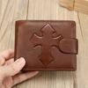 Men Front Pocket Wallet Large Capacity Bi-fold Wallet with Zipper Pocket Embossed Animal Card Holder Folding Cash Coin