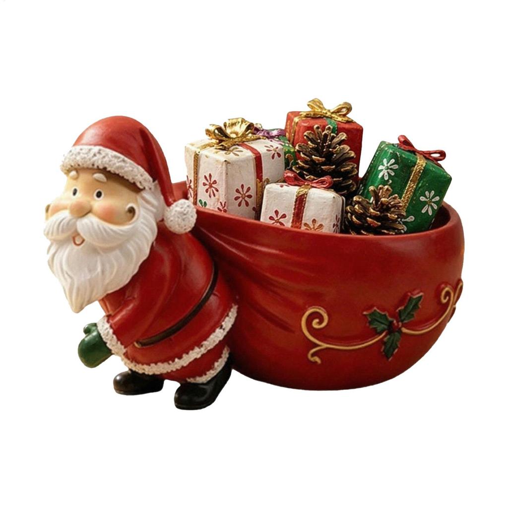 Miska na słodycze Mikołaj Figurka z żywicy Wszechstronna Dekoracja Świąteczna Dom Sypialnia i Przedpokój na Boże Narodzenie dekoracje halloweenowe