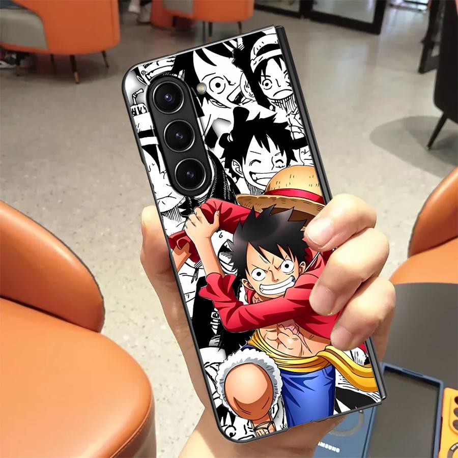 

One Piece Luffy Back Phone Cover Case for Samsung Galaxy ZFold3 ZFold4 ZFold6 ZFold5 ZFold7 Z Fold 7 6 5 4 3 Galaxy Z Fold7