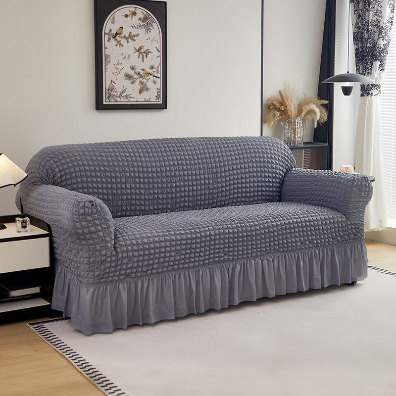 Spets Seersucker Universal All-inclusive Elastiskt Universal Lazy Sofföverdrag Fullt Överdrag Soffkuddsöverdrag