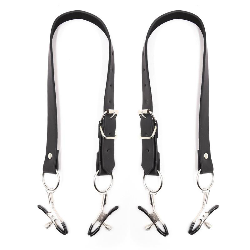 Labia Spreader Strap with Clamp Clip Onto Clitoris Spread Pussy Open Vagina Stimulator BDSM Bondage Nipple Sucker Sex Toys Slave