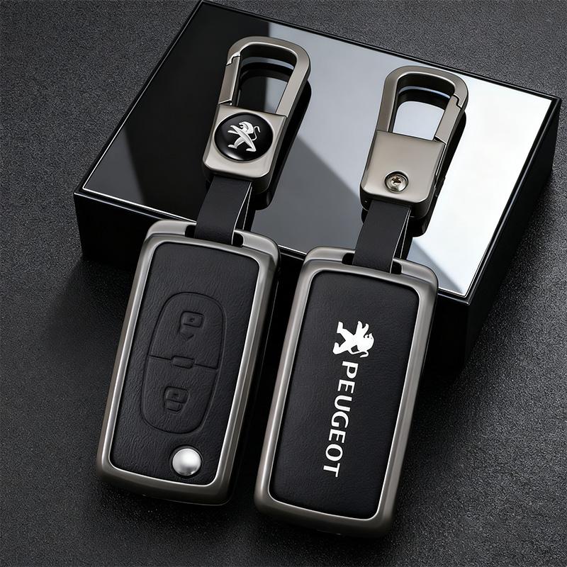 Zinc Alloy Car Key Case Cover Protection Shell For Peugeot 107 207 307 307S 308 407 607 807 3008 5008 Auto Key Bag Accessories