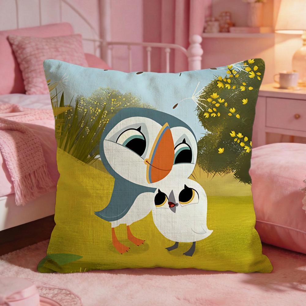 Cute Anime PPuffin Rock Cushion Cover Premium Comfort Reversible Pillow Cove Two In One Design For Any Room Car Interior