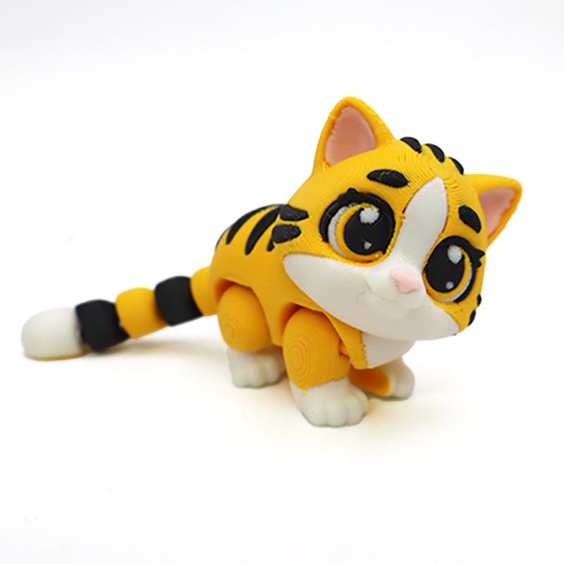 

Latest 3D Printing Animal Tiger Figurine Crafts Ornaments Multi-Joint Movable For Room Decoration Kids Present Home Accessories Children Toys