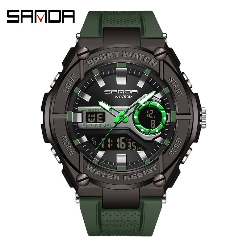 SANDA Neue Herren Sportuhr G Wasserdicht Digital LED Damen Bunt Stoßfest Sport Elektronisch Neue Armbanduhr Uhr Reloj 3123