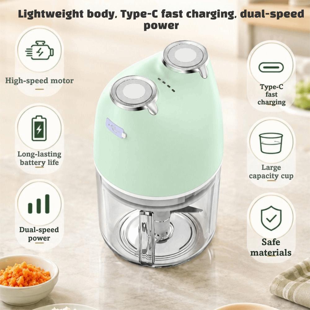 Wireless Garlic Chopper Cordless Meat Grinder Small Size Food Processor  Household Use