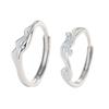 Tichya S925 Sterling Silver Enamel Luminous Open Rings – Mountain & Water Design, Korean Style, Versatile and Unique.