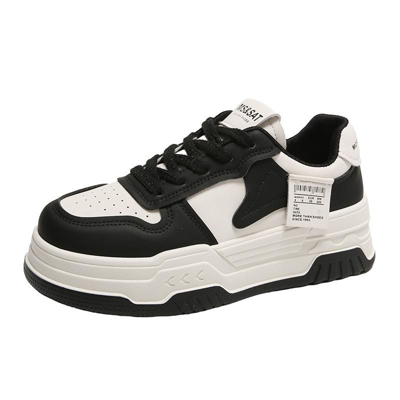 Leather Platform White Shoes Women's Shoes Spring New Heightening Board Shoes Versatile Casual Shoes Children's Sports Shoes