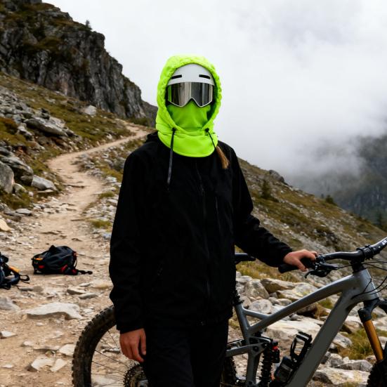 Yousheng Skiing Hat Waterproof 3-in-1 Thickened Fleece Lining Outdoor Riding Headgear Adjustable Drawstring Snowproof Thermal Hood