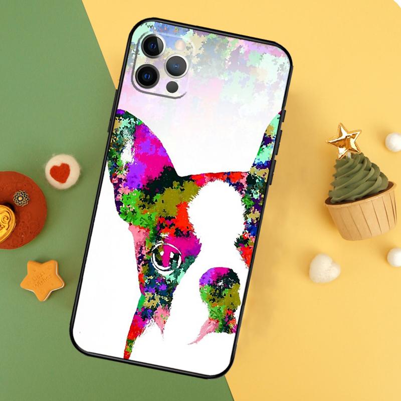 Boston Terrier Dog Phone Case For iPhone 17 17Air 16 15 14 13 11 12 Pro Max 12 13 Mini 16E Shockproof Cover