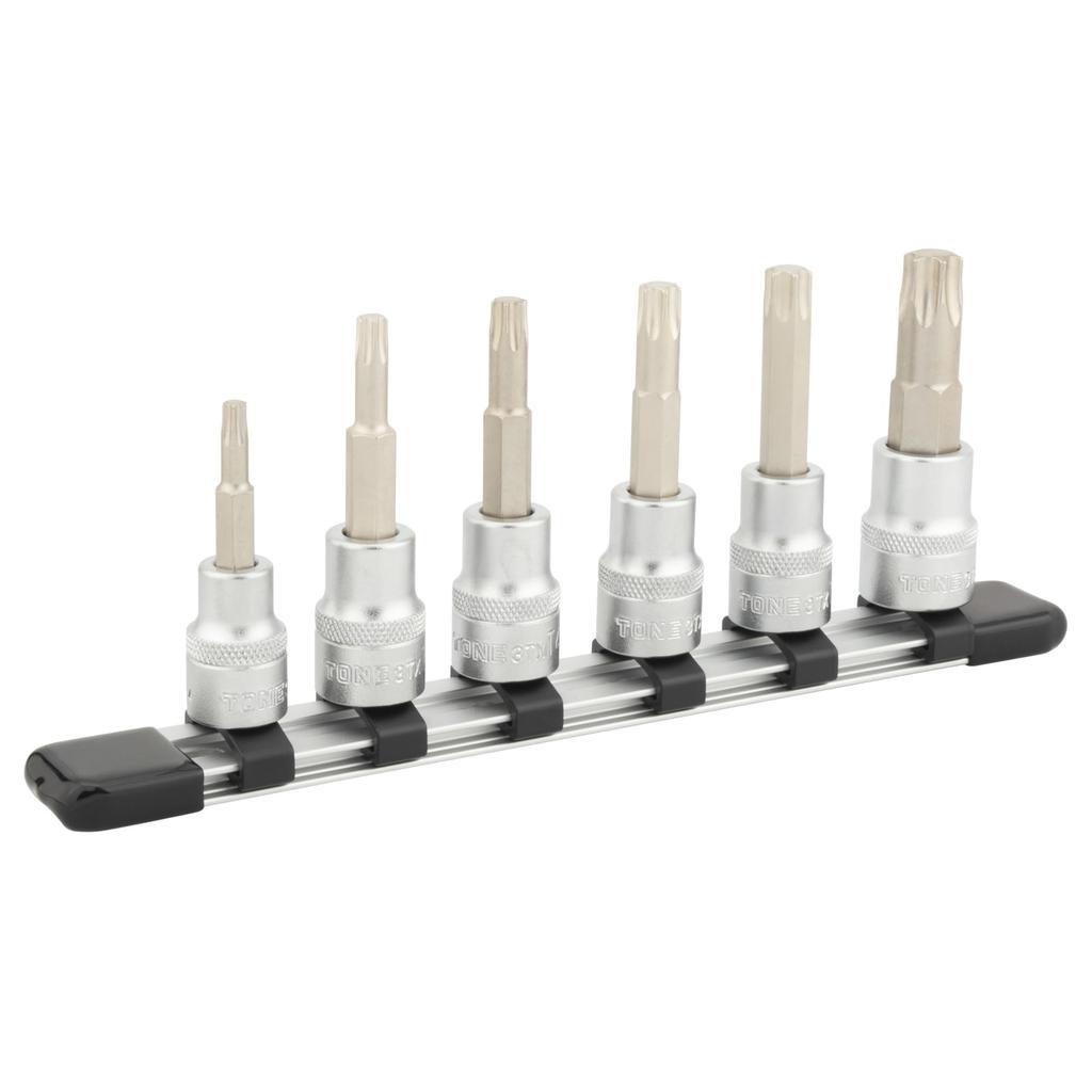 TONE Torx Socket Set Type with HTX306 Drive Angle Contents 6 Items (strong Holder) 9.5mm (3/8")