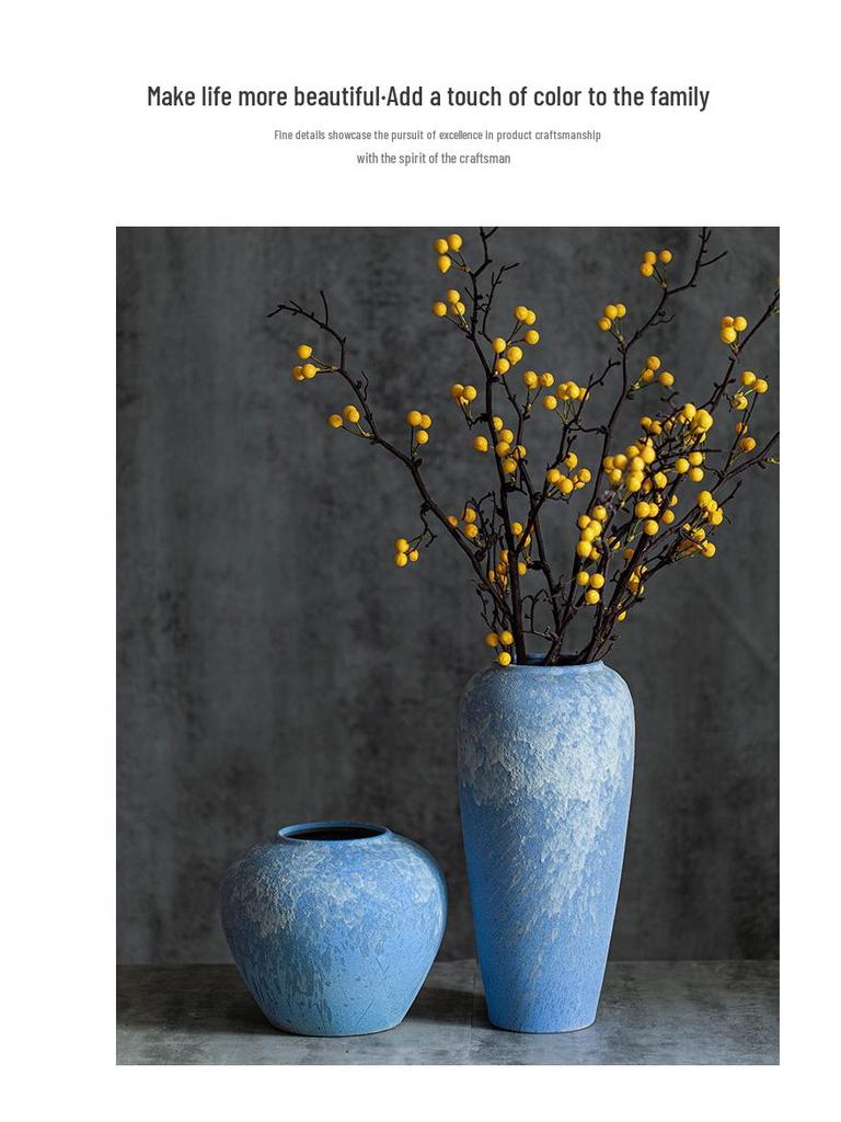Moderne chinesische Keramikvase für Trockenblumen: Tischdekoration und Wohnzimmerdeko