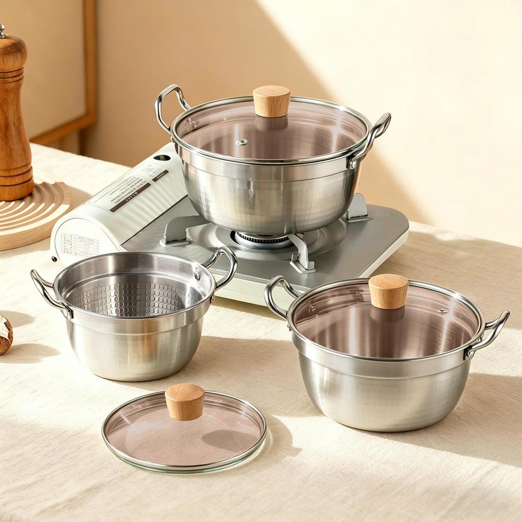 Food-Grade Stainless Steel Hot Pot & Rice Cooker for Portable Stove - Outdoor Stew & Soup Pot