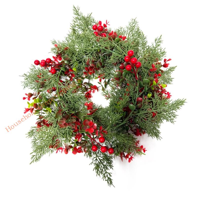 Christmas Greenery Artificial Berries Hanging Plant Ornament for Mantels Staircase Doorway Window Holiday Decorations