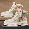 High-top Men's Shoes 2025 New Autumn Sports and Leisure Canvas Martin Boots Men's Design Sense Niche Tooling Boots Men's