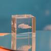 3D Engraved Crystal Cube Cloud Heart Whale Pattern Transparent Square Crystal Ornament For Desktop Home Decoration Gifts