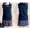 School Vest for for High School Loose Black [jinghuiyue] Girls, V-neck, Uniform, Knit, Students, Plain, Fit, (JJP0003B-L)
