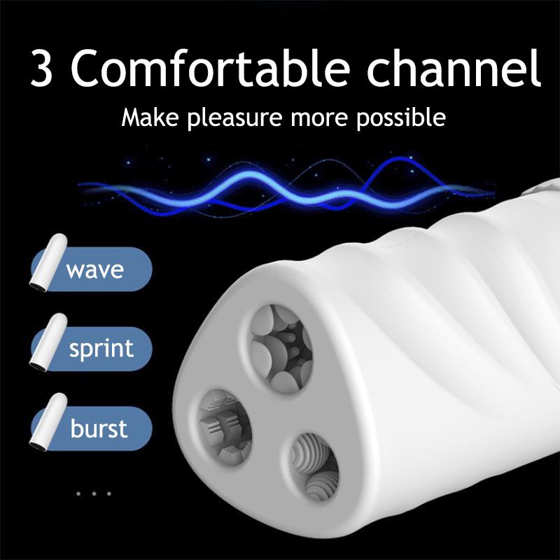 Masturbatore maschile a 3 canali Aircraft Cup Vagina Real Pussy Masturbatore maschile Triple Play Juguetes Sexuales De Masturbación Masculina
