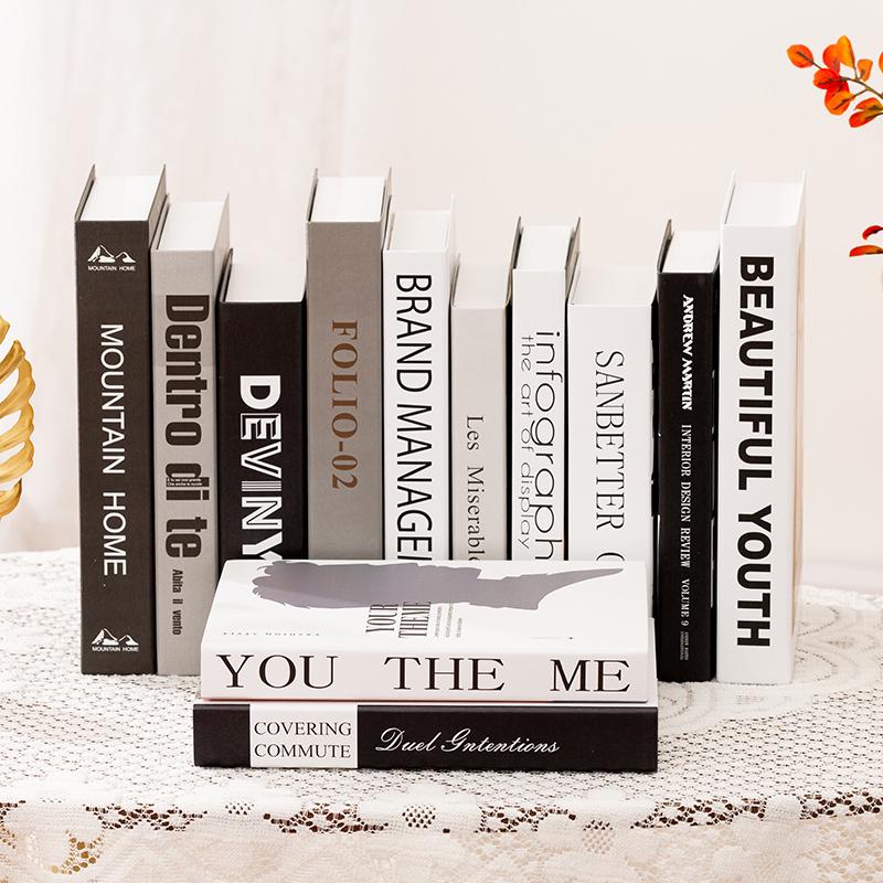 Luxury Fake Book Ornaments: Decorative Books, Simulation Props, English Book Models for High-End Photography