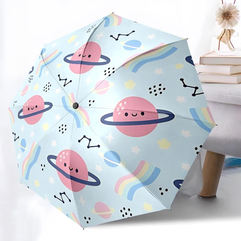 

1pc Space Rainbow Pattern Automatic Open/Close Umbrella - Compact Travel Umbrella, Durable Construction, Fashionconscious yy251208105