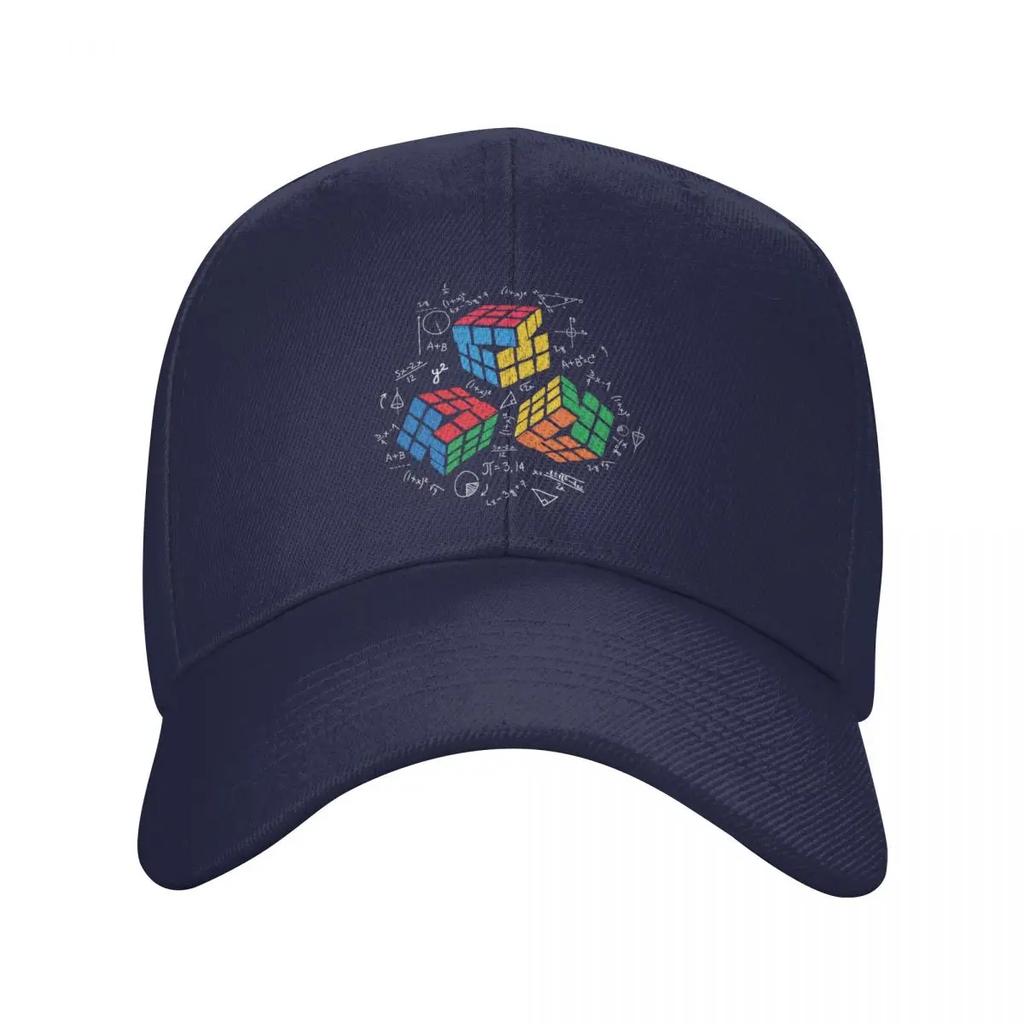 Custom Classic Math Rubiks Cube Baseball Cap Women Unisex Adjustable Unisex Geek Teacher Gift Dad Hat Summer Sun Hat