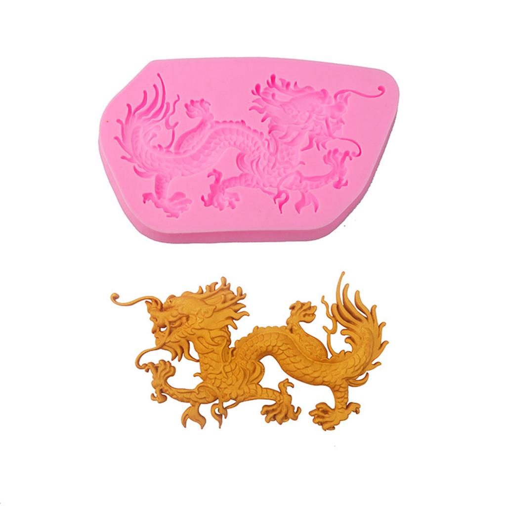 Patterned Dragon Fondant Chocolate Mould Cake-Topper Baking Tools Handmade-Soap Silicone Ornaments Mold Easy To Clean