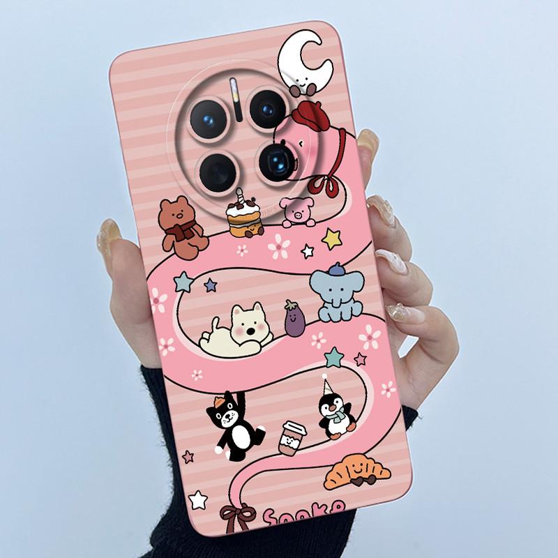 For Huawei Mate 50 50 Pro 50E Phone Case Mate50 Cover Fashion Simplicity Flowers Soft Liquid Silicone Shell For Mate50Pro Fundas