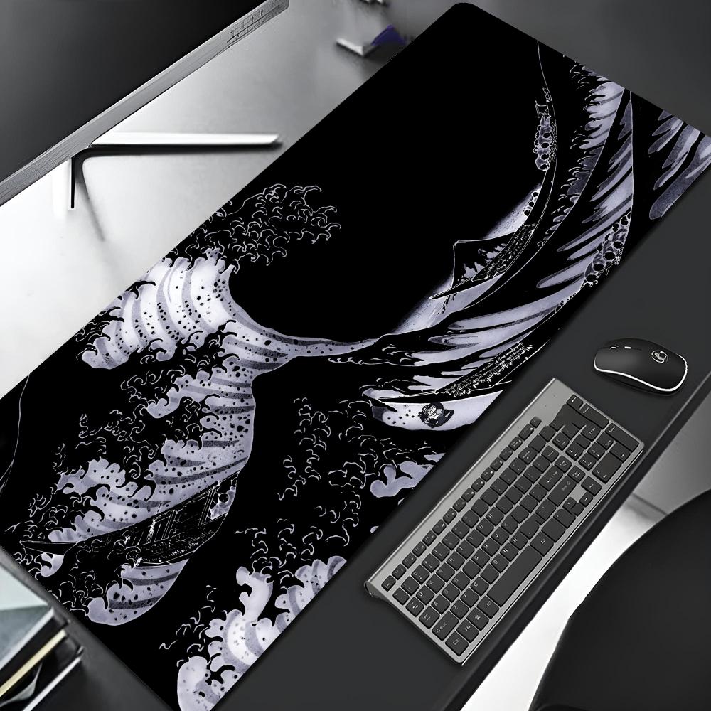 Japan Art Great Waves (5) Mouse Pad Edge Big Gaming Locking Computer Gamer Large Rubber Art Mousepad Laptop Xxl Desk Mat