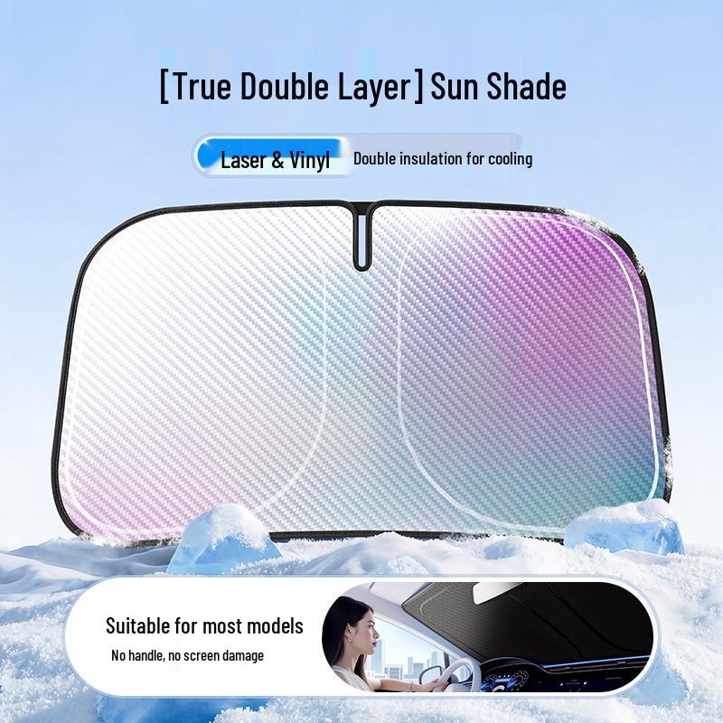 Black Rubber Anti-Glare Car Sun Visor for Summer: Heat Insulating Windshield Sunshade