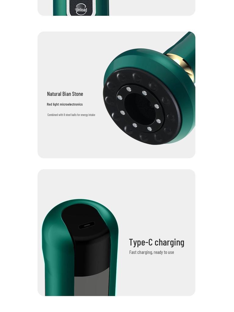 Smart Electric Guasha Cupping Device with Negative Pressure, Large Suction, and Bianstone Hot Compress