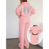 Casual Women's Suit with Interesting Printed Patterns, Fashionable Hooded Sweatshirt and Wide Leg Pants Set