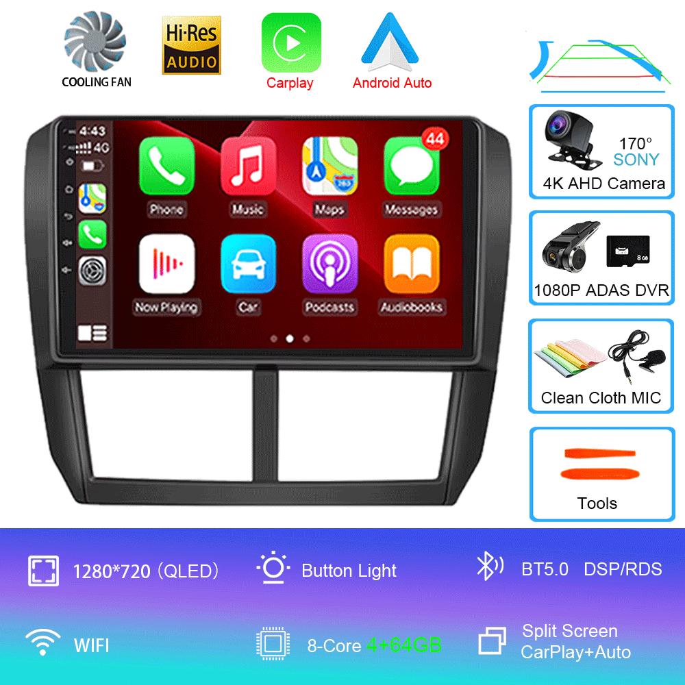 Android 14 Car Radio For Subaru Forester 3 SH 2007-2013 For Impreza GH GE 2 Din Multimedia Player 2 Din Carplay Head Unit