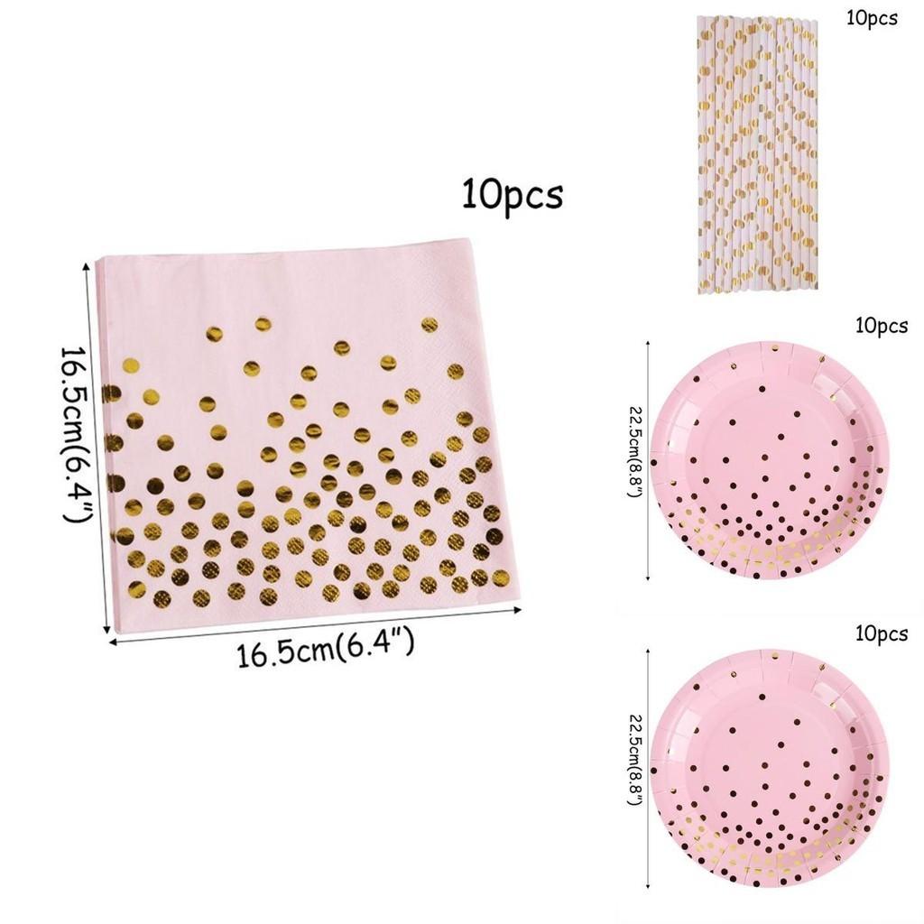 Delightful Pink And Gold Disposable Tableware To Enhance Your Party Atmosphere